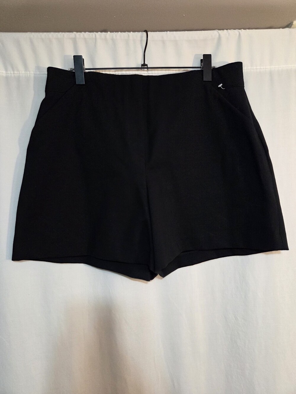 SPANX 1X Black High-Rise Flare Performance Stretch Shorts Tummy Control Lined